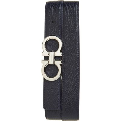 FERRAGAMO FERRAGAMO Reversible Double Gancio Leather Belt