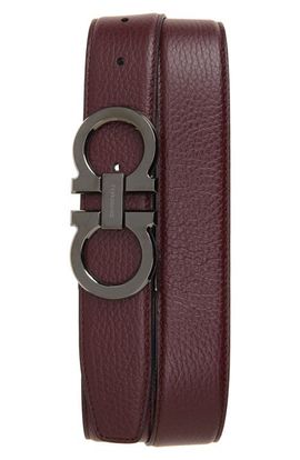 FERRAGAMO FERRAGAMO Reversible Leather Double Gancio Belt