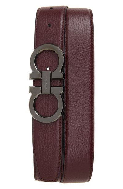 FERRAGAMO FERRAGAMO Reversible Leather Double Gancio Belt