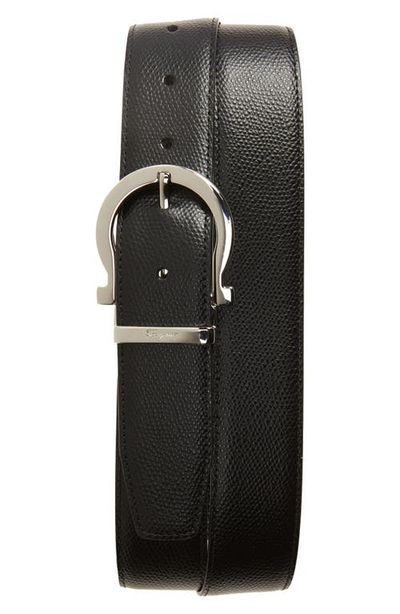FERRAGAMO FERRAGAMO Reversible Textured Calfskin Belt