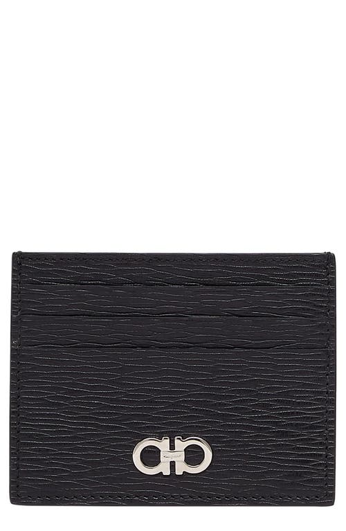 FERRAGAMO FERRAGAMO Revival Gancini Leather Card Case