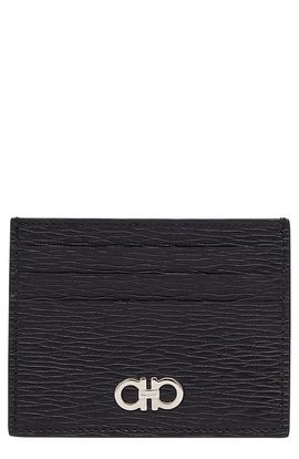 FERRAGAMO FERRAGAMO Revival Gancini Leather Card Case