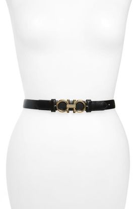 FERRAGAMO FERRAGAMO Rolo Reversible Double Gancio Leather Belt