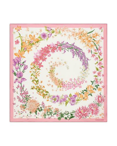 Ferragamo Ferragamo Rosa Silk Scarf