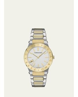 FERRAGAMO Ferragamo Sapphire Logo 41mm Two Tone Bracelet Watch