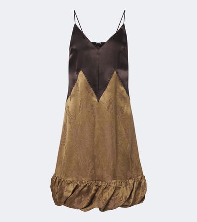 Ferragamo Ferragamo Satin and brocade slip dress