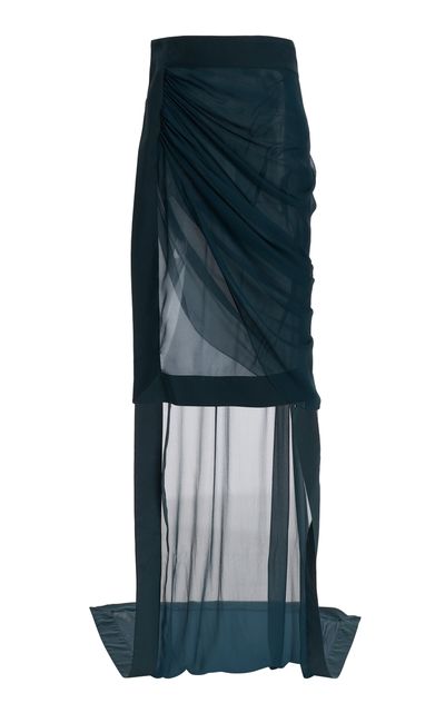 Ferragamo Ferragamo Silk Draped Knee Skirt