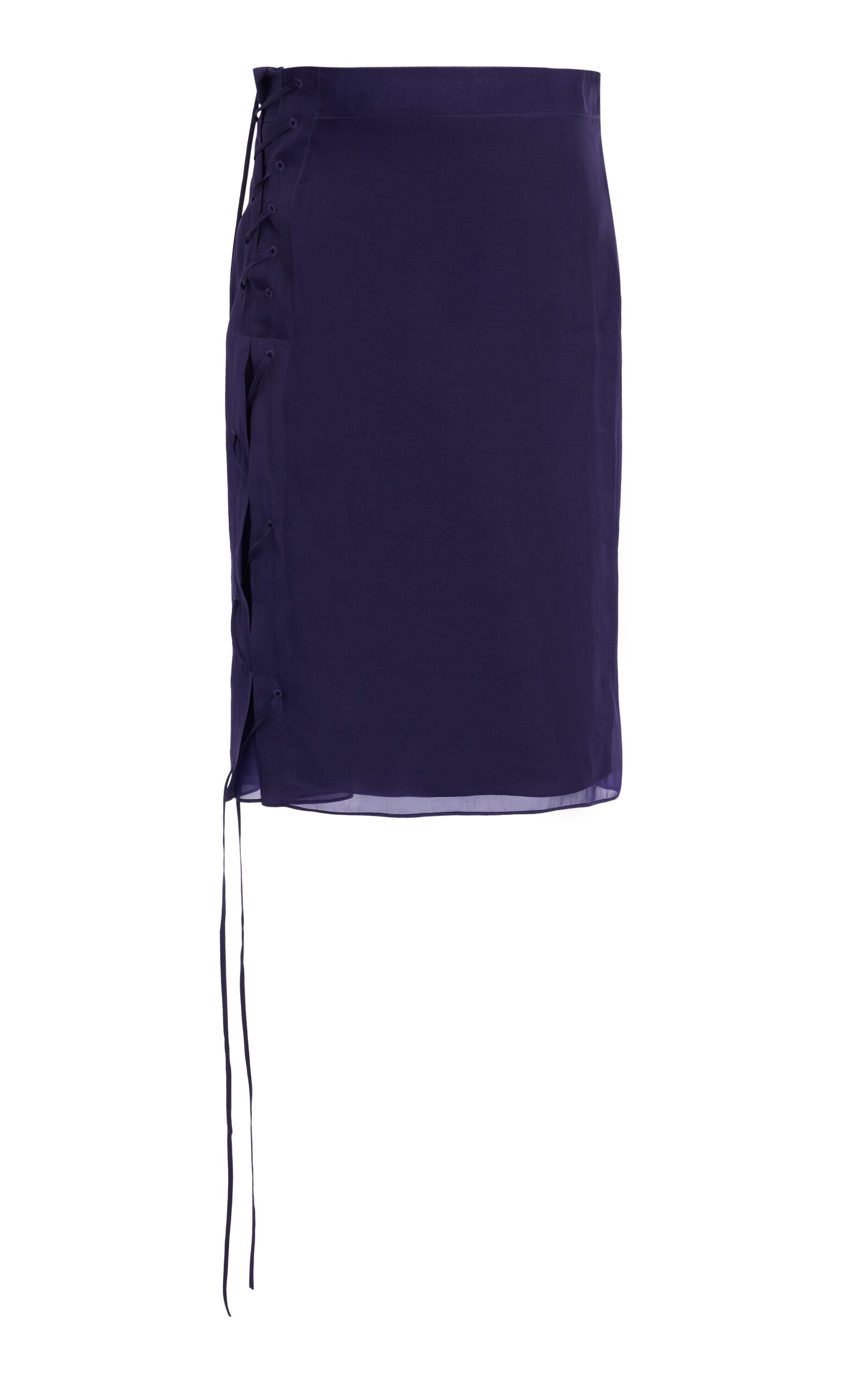 Ferragamo Ferragamo SilkCupro Draped KneeLength Skirt