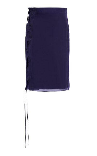 Ferragamo Ferragamo SilkCupro Draped KneeLength Skirt