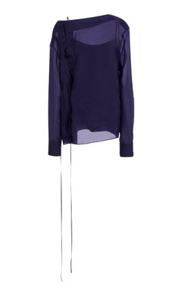 Ferragamo Ferragamo SilkCupro Draped Top