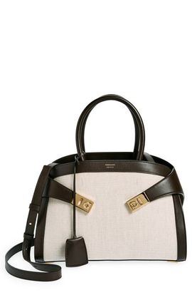 FERRAGAMO FERRAGAMO Small Hug Canvas & Leather Satchel