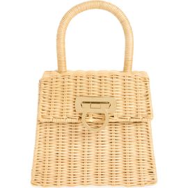 FERRAGAMO FERRAGAMO Small Iconic Top Handle Wicker Handbag