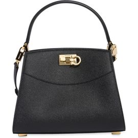 FERRAGAMO FERRAGAMO Small Studio Box Leather Top Handle Bag