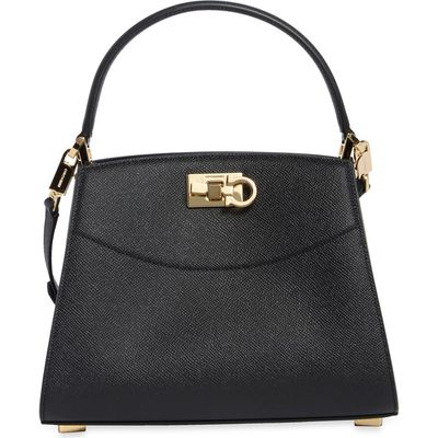 FERRAGAMO FERRAGAMO Small Studio Box Leather Top Handle Bag