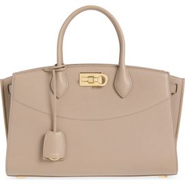 FERRAGAMO FERRAGAMO Small The Studio Soft Leather Top Handle Bag