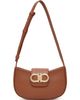 Ferragamo Ferragamo Tan Double Gancini Mini Shoulder Bag - 1