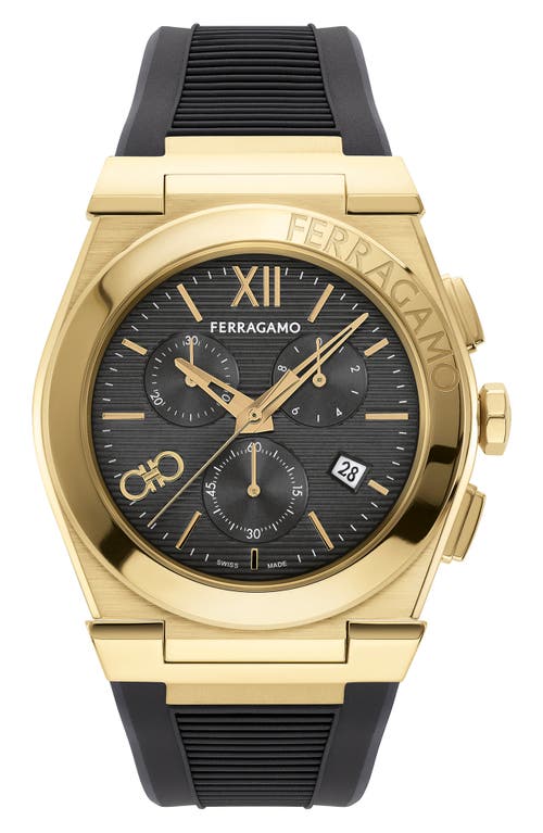 FERRAGAMO FERRAGAMO Vega Chronograph Silicone Strap Watch, 42mm