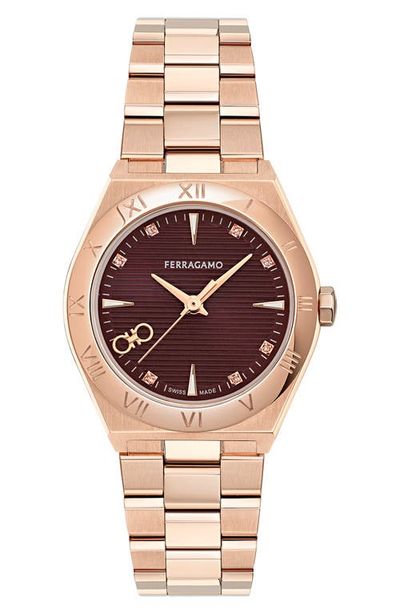 FERRAGAMO FERRAGAMO Vega Upper East 2 Diamond Bracelet Watch, 28mm
