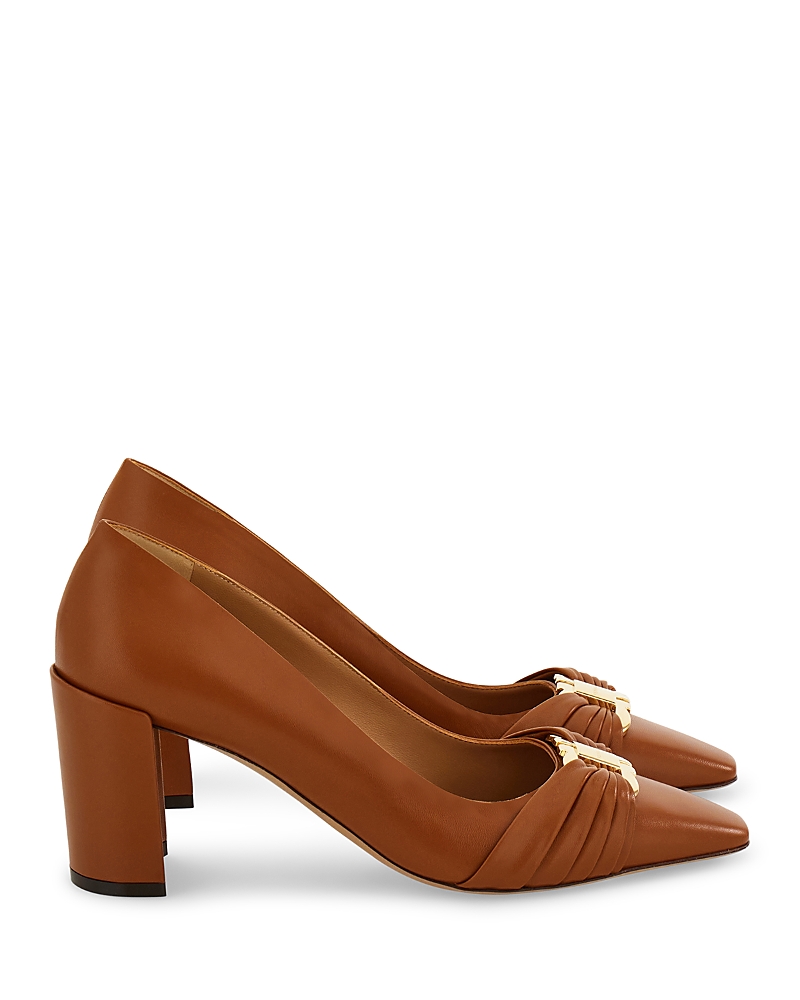 Ferragamo Ferragamo Women's Tillya 70 Leather Block Heel Pumps