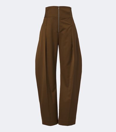 Ferragamo Ferragamo Wool and cashmere barrel-leg pants