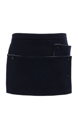 Ferragamo Ferragamo Wool Asymmetric Mini Skirt