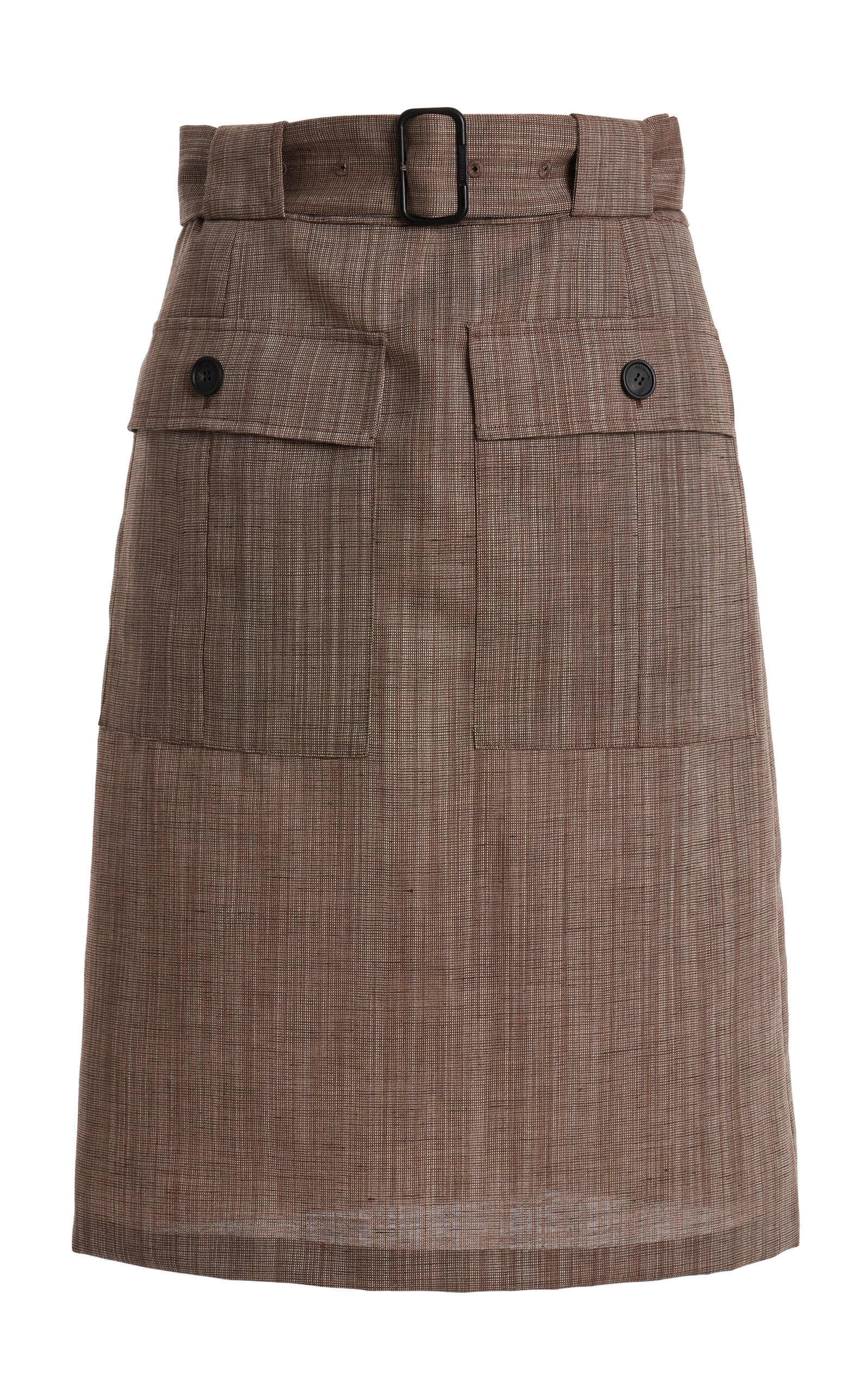 Ferragamo Ferragamo WoolLinen Cargo Knee Skirt