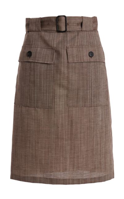 Ferragamo Ferragamo WoolLinen Cargo Knee Skirt