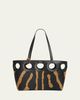 Ferragamo Gancini Outline Tote Bag in Raffia and Leather - 1
