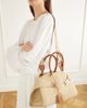 FERRAGAMO Hug leather-trimmed raffia top-handle bag - 2