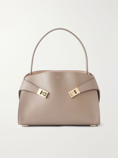 FERRAGAMO Hug small embellished cracked-leather tote