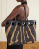FERRAGAMO Leather-trimmed raffia tote - 2