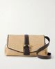 FERRAGAMO Leather-trimmed woven raffia cross body bag - 1