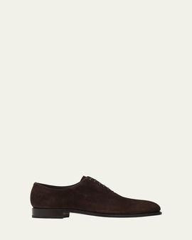 Ferragamo Men's Angiolo Tramezza Suede Oxfords