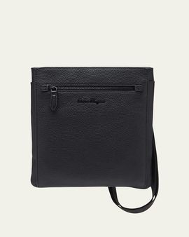 Ferragamo Men's Firenze Flat Leather Crossbody Bag
