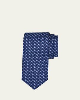 Ferragamo Men's Mini Whale-Print Tie