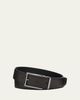 Ferragamo Men's Reversible Double Adjustable Hammered Leather Belt - 1