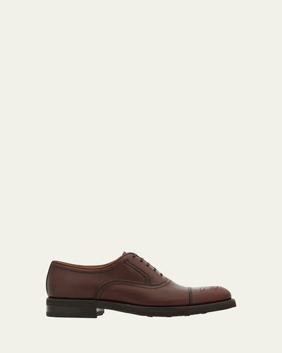 Ferragamo Men's Sebastiano Brogue Calf Leather Oxfords