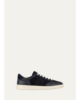 FERRAGAMO Men's Sergio Leather Gancio Low-Top Sneakers