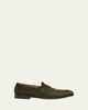 Ferragamo Men's Suede Micro-Gancio Penny Loafers - 1