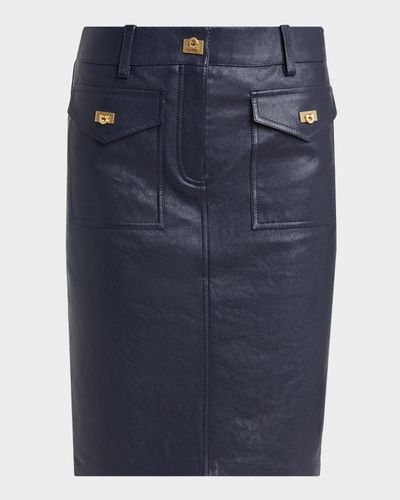 FERRAGAMO Nappa Leather Knee-Length Skirt