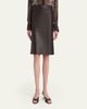 FERRAGAMO Nappa Leather Pencil Skirt - 4