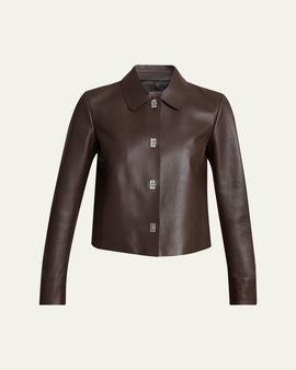 Ferragamo Nubuck Leather Gancini Single-Breasted Jacket