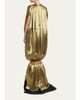 FERRAGAMO Plunging Fluid Lamé Balloon Mermaid Gown - 3