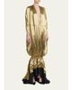 FERRAGAMO Plunging Fluid Lamé Balloon Mermaid Gown - 4
