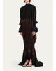 FERRAGAMO Plunging Fluid Lamé Balloon Mermaid Gown - 8