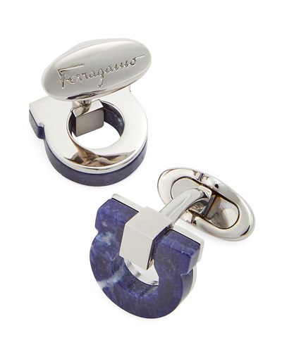 Ferragamo Salvatore Ferragamo Men's Limestone Gancini Cuff Links