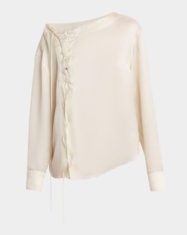 FERRAGAMO Satin Lace-Up Blouse