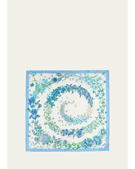 FERRAGAMO Spring-Print Silk Scarf