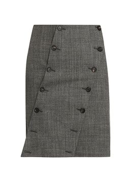 FERRAGAMO Women's Asymmetric Panel Wool Skirt