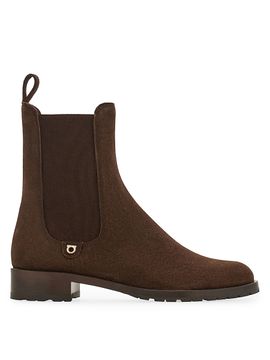 FERRAGAMO Women's Briuli 20MM Suede Chelsea Boots